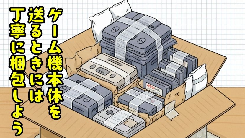 ゲーム機本体を送るときにはしっかり梱包しましょう